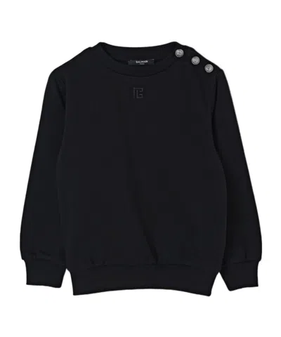 Balmain Long-sleeved Sweatshirt In Black