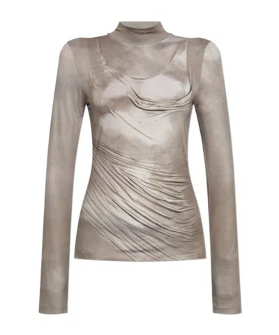 Balmain Long-sleeved T-shirt In Nude
