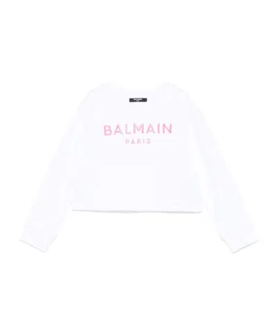 Balmain Kids' Long-sleeved T-shirt In White