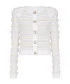Balmain Long-sleeved Tweed-effect Knit Cardigan In Multi