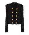 Balmain Black Lurex Tweed Blazer In Black