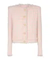 Balmain Five-button Tweed Jacket In Nude