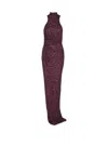 Balmain Women High-neck Sequin Dress In Purple