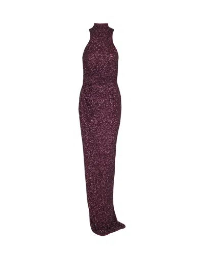 BALMAIN BALMAIN HIGH-NECK SEQUIN EMBELLISHED DRESS