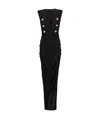 Balmain Tailored Gown With Embossed Button Details In Black
