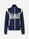 Balmain Long Wool Coat In Blue