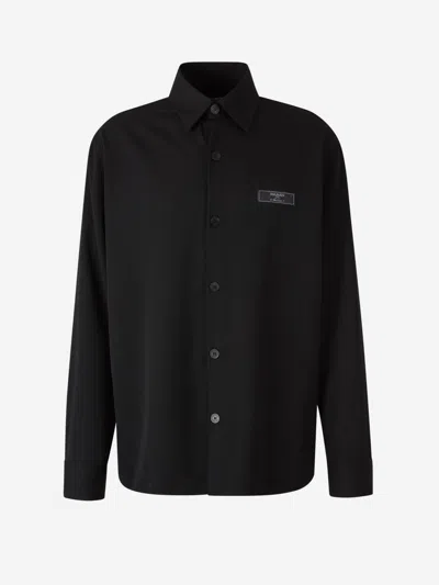 Balmain Long Wool Shirt In Black