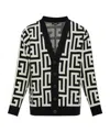Balmain Monogram V Neck Mid Length Cardigan In Multi