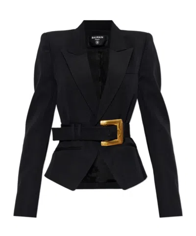 Balmain Long-sleeve Casual Jacket In Black