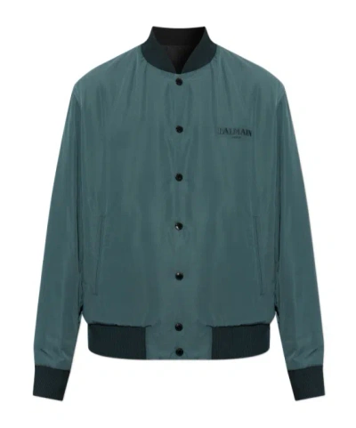 Balmain Long-sleeve Casual Jacket In Green