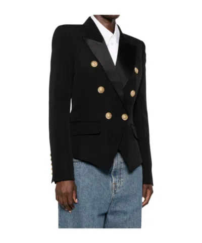 Balmain Long-sleeve Casual Jacket In Black