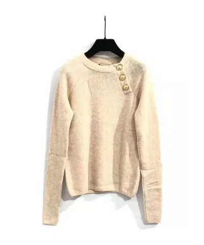 Balmain Long-sleeve Knit Top In Neutral