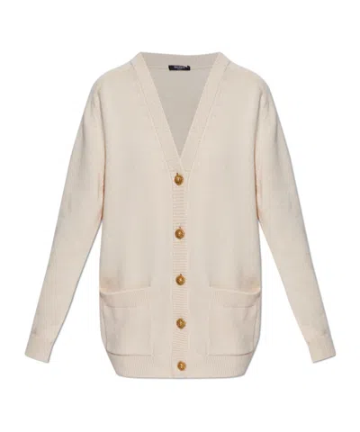 Balmain Long-sleeved Cardigan In White