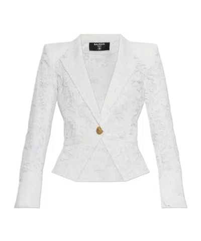 Balmain Long-sleeved Casual Jacket In White