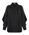Balmain Oversized Silk Shirt In Black
