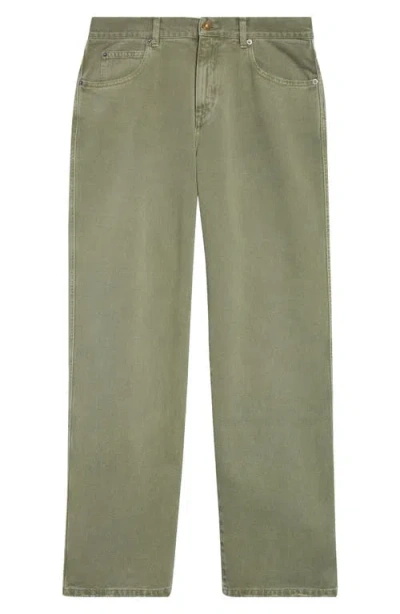 Balmain Loose Fit Khaki Pants In Green