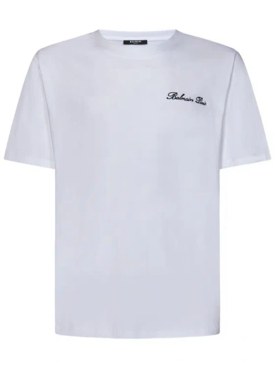 Balmain Loose-fit White Organic Cotton Jersey T-shirt