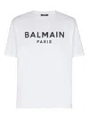 Balmain Printed Cotton T-shirt In White