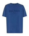 Balmain Logo Embroidered T-shirt In Blue