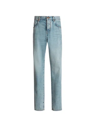 Balmain Loose-fit Jeans In Light Blue Denim