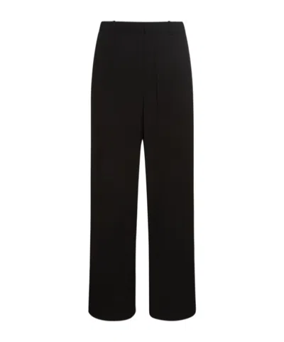 Balmain Loose-fitting Crepe Casual Pants In Black