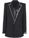 Balmain Long-sleeved Suit Coat In Black