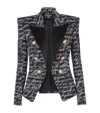 Balmain Love Letter Tuxedo Blazer In Black