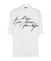 Balmain Love Letter Embroidered Collared T-shirt In White