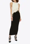 Balmain Love Letter Jacquard Knit Midi Dress In Black