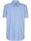 Balmain Love Letter-jacquard Shirt In Blue