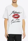 Balmain Love Letter Lips T-shirt In White