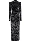 Balmain Ls Bodycon Love Letter Long Dress Clothing In Black