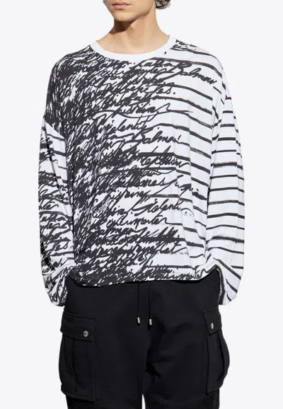 Balmain Love Letter Long-sleeved T-shirt In Multicolour