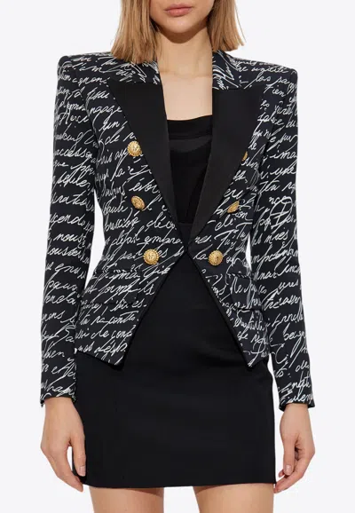BALMAIN LOVE LETTER PRINT BLAZER
