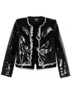 Balmain Love Letter Sequined Jacket In Black