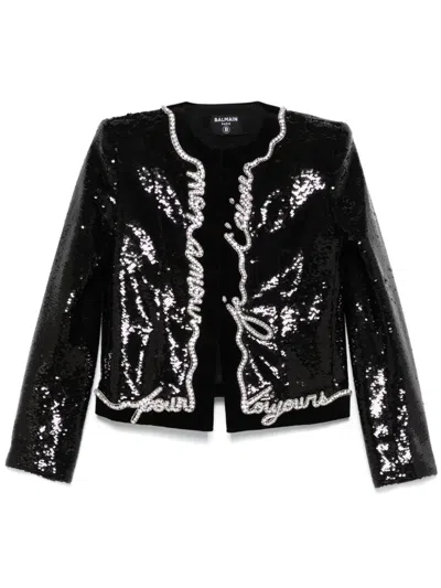 BALMAIN LOVE LETTER-PRINT JACKET
