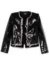 Balmain Love Letter Sequined Jacket In Black