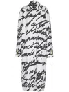 Balmain Love Letter Reversible Coat In Black