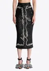 Balmain Love Letter Sequined Midi Skirt