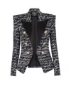 Balmain Love Letter Tuxedo Blazer In Black