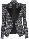 Balmain Love Letter Tuxedo Blazer In Black