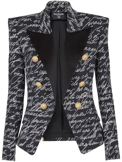 BALMAIN LOVE LETTER TAILORED JACKET