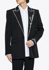 Balmain Long-sleeved Suit Coat In Black