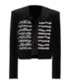 Balmain Love Letters Embroidered Short Casual Jacket In Black