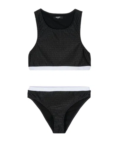 BALMAIN LOW-NECK BIKINI SUIT