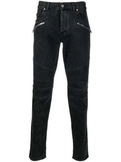 Balmain Low-rise Skinny Denim Jeans In Black