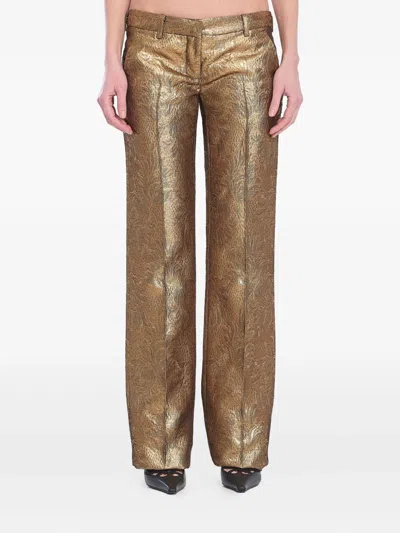 Balmain Low-rise Trousers In Gold