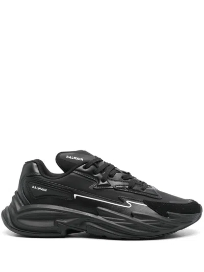 Balmain Low Top Lace Up Sneaker In Black