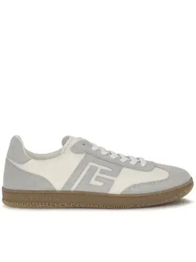 Balmain White Logo Swan Sneakers In Multi