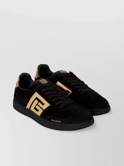 Balmain Swan Lace-up Sneakers In Black